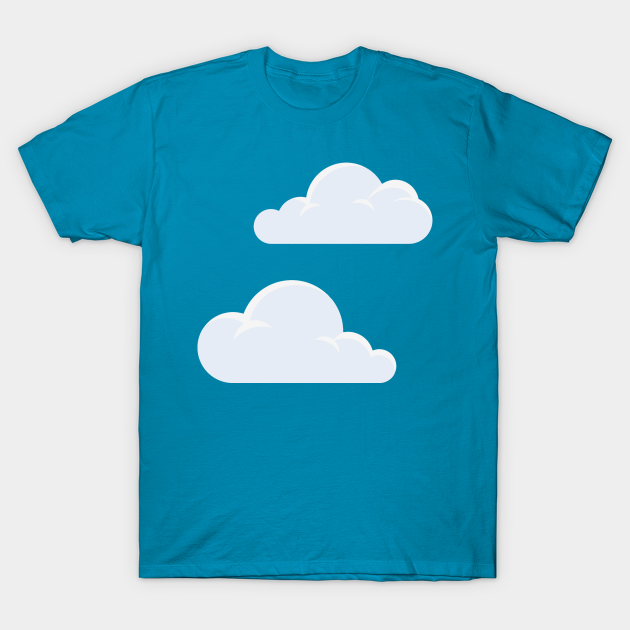blue shirt with clouds